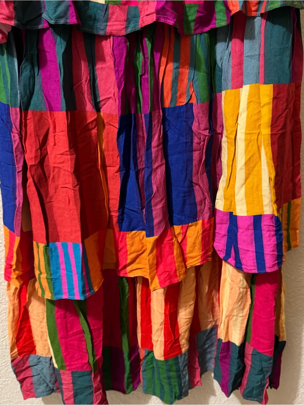 FARM Rio Bright Multicolor Tiered Maxi Skirt M - Picture 6 of 10
